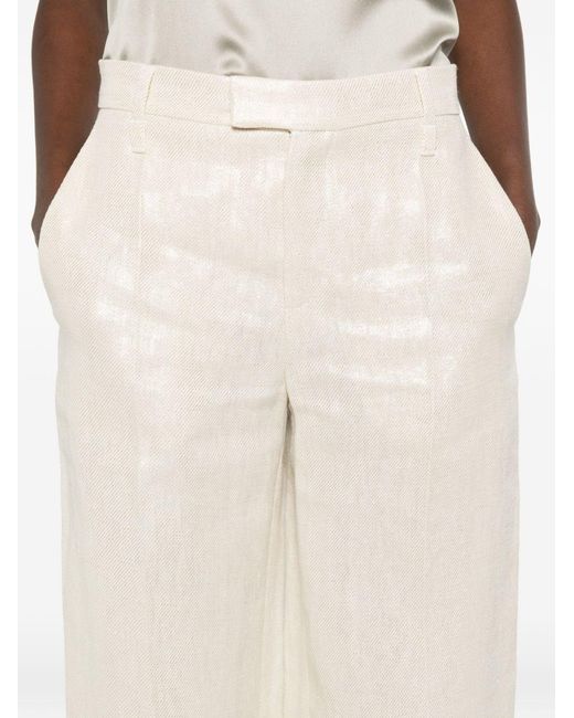 Brunello Cucinelli White Linen Trousers