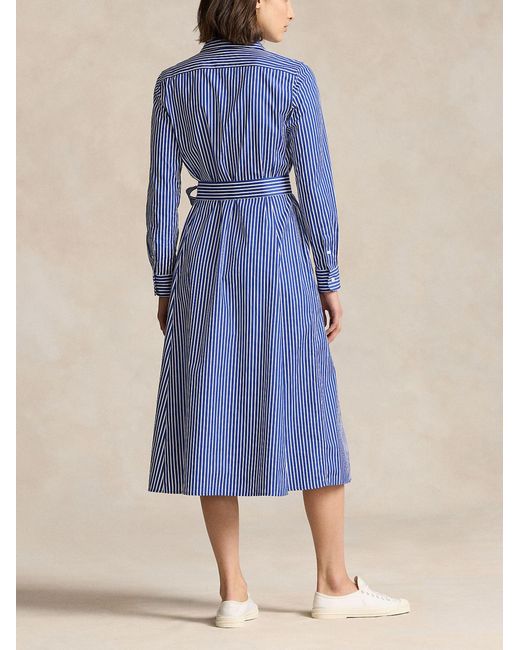 Polo Ralph Lauren Blue Striped Dress With Belt