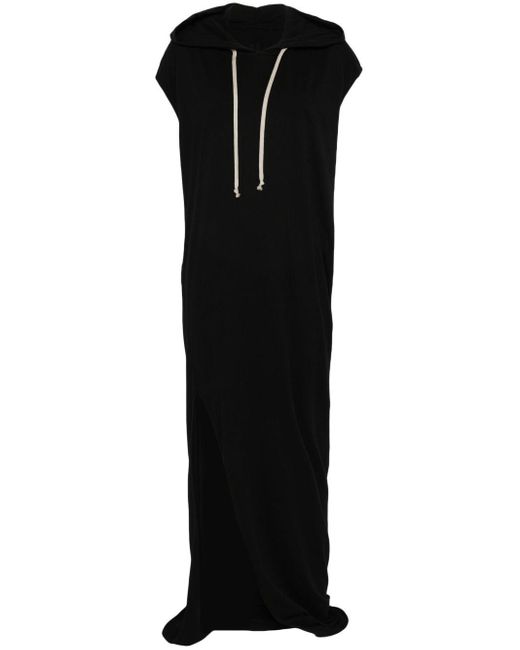 Abito Lungo Con Cappuccio di Rick Owens in Black