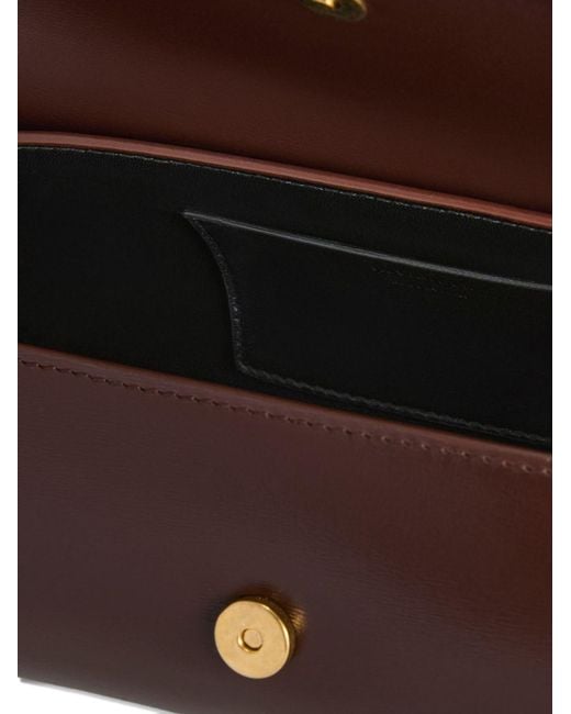Jil Sander Brown Cannolo Small Leather Shoulder Bag