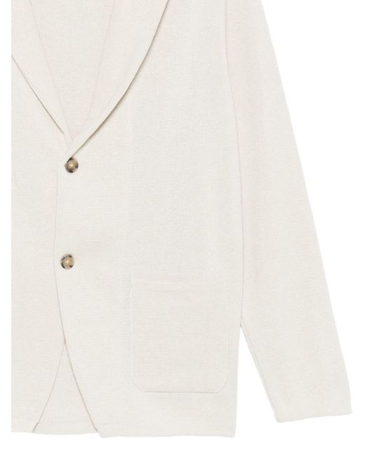 Manuel Ritz White Cardigan With Patch Pockets for men
