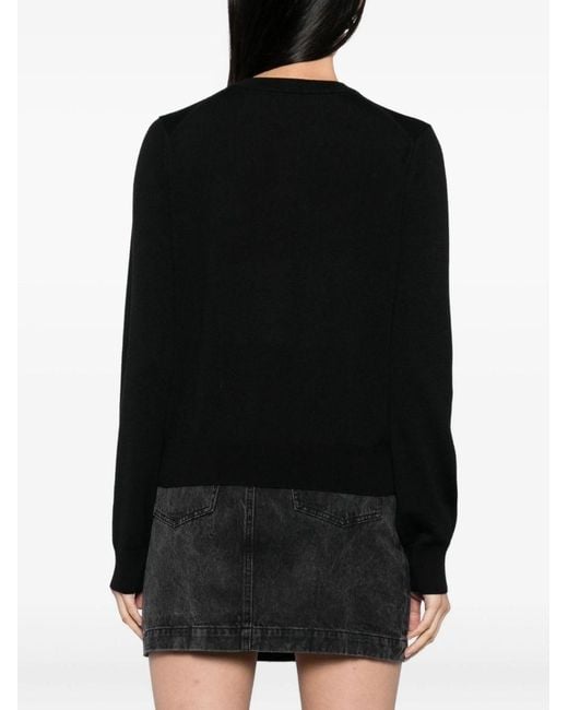 Maison Kitsuné Black Baby Fox Wool Cardigan
