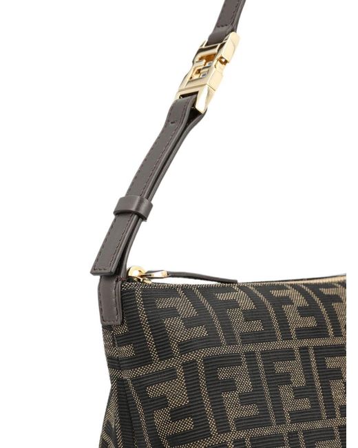 Fendi Black Ff Jacquard Pouch