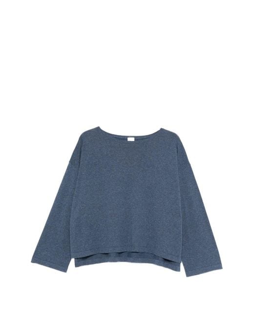 C.t. Plage Blue Cotton Crewneck Sweater