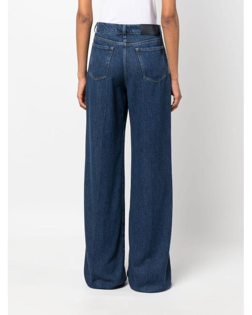 7 For All Mankind Blue Wide Leg Denim Jeans
