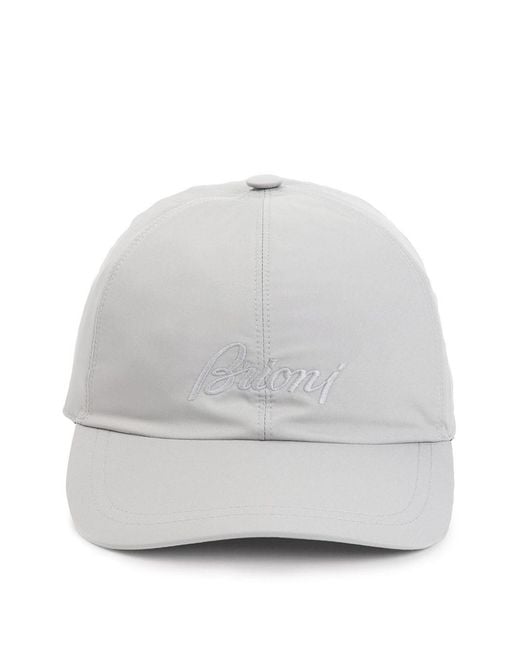 Brioni Gray Nylon Baseball Cap for men