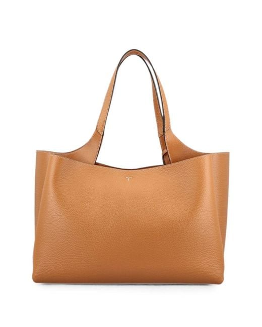 Tod's Brown T Timeless Medium Leather Tote