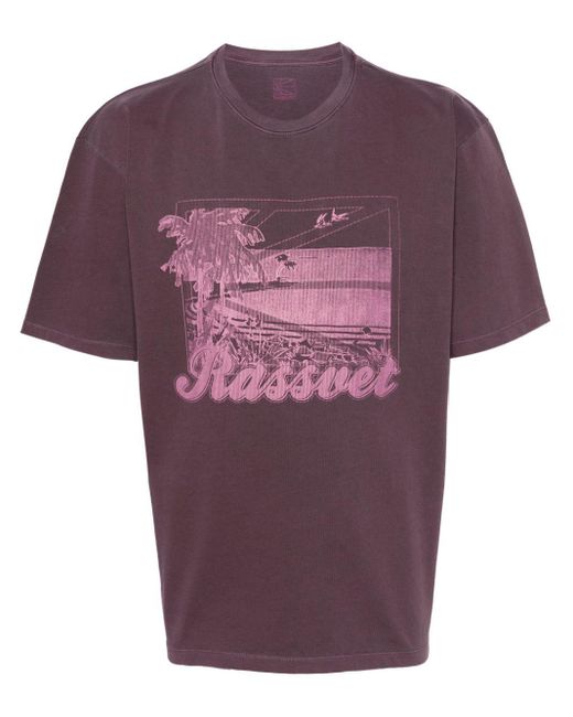 Rassvet (PACCBET) Purple Graphic-print Cotton T-shirt for men
