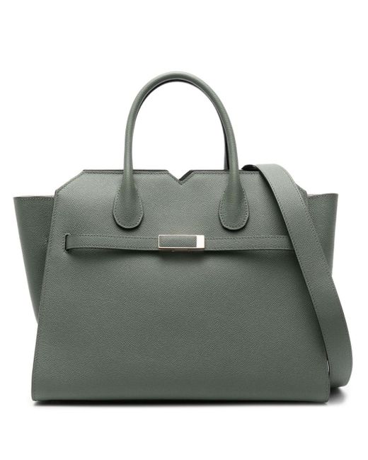 Valextra Green Milano Medium Leather Handbag