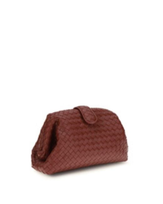 Bottega Veneta Brown Lauren 1980 Small Leather Clutch