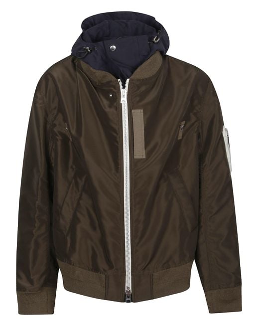 Sacai Black Nylon Bomber Jacket for men