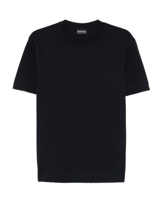 Emporio Armani Black Logo Cotton T-Shirt for men