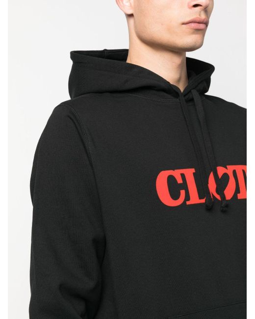 Clot Black Logo-print Cotton Hoodie for men