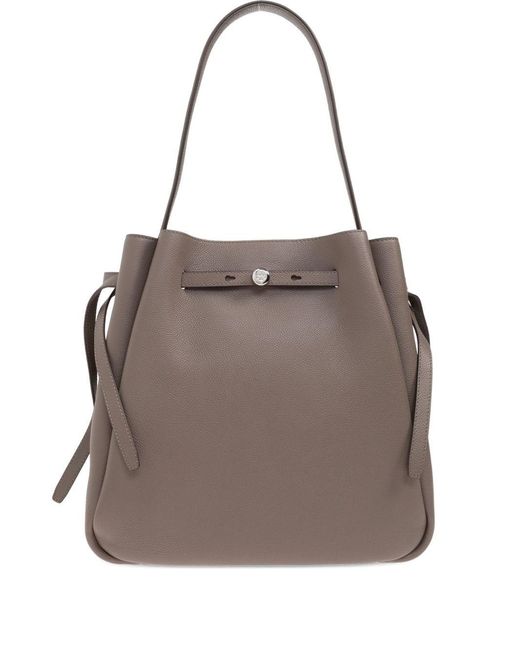 Tory Burch Brown Romy Large Leather Bucket Bag