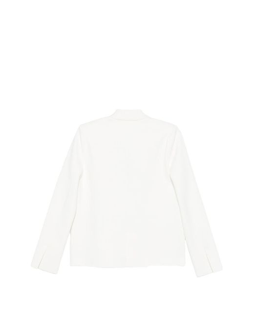 Mrz White Single-Breated Blazer Jacket