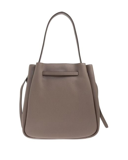 Tory Burch Brown Romy Large Leather Bucket Bag