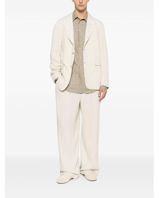 Emporio Armani White Single-Breasted Jacket for men