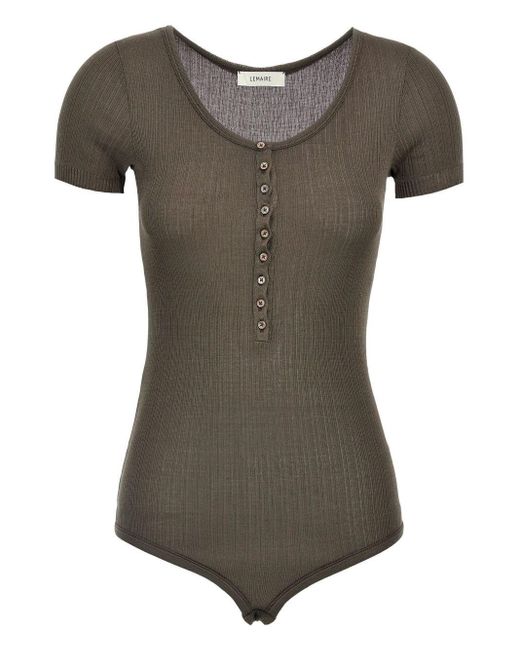 Lemaire Gray V-Necked Body Suit
