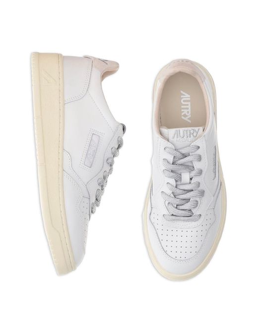 Autry White Medialist Low Leather Sneakers