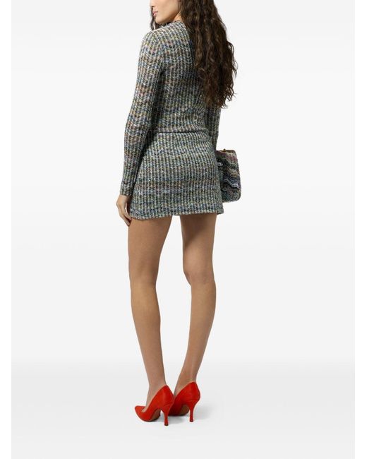 Missoni Gray Zig Zag Motif Mini Skirt