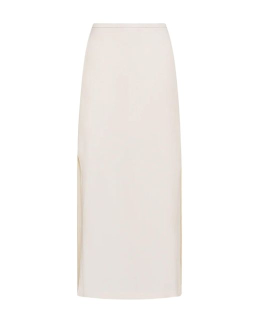 Seventy White Long Skirt With Slit
