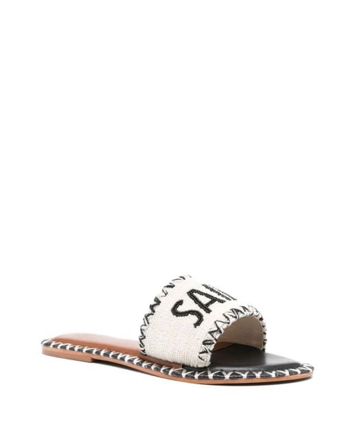 De Siena Natural Saint Tropez Beads Flat Sandals