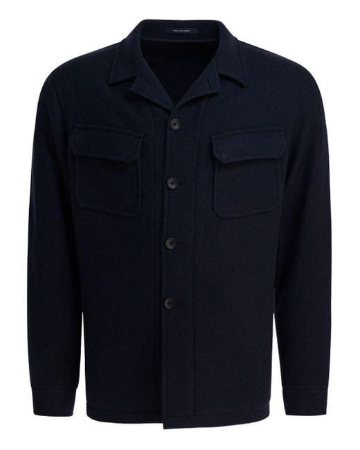 Tagliatore Blue Tempesta Jacket With Pockets for men