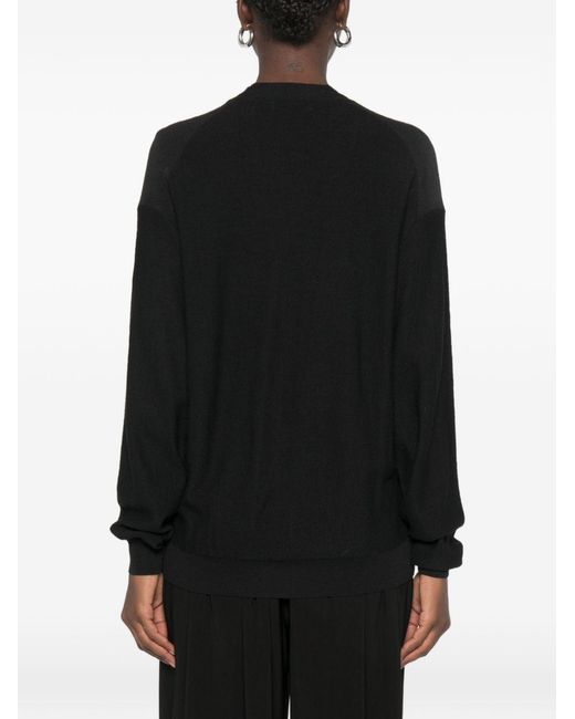 Lemaire Black Wool Blend Twisted Cardigan