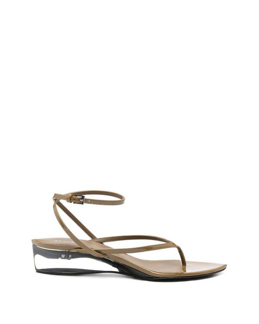 Alaïa White Leather Thong Sandals