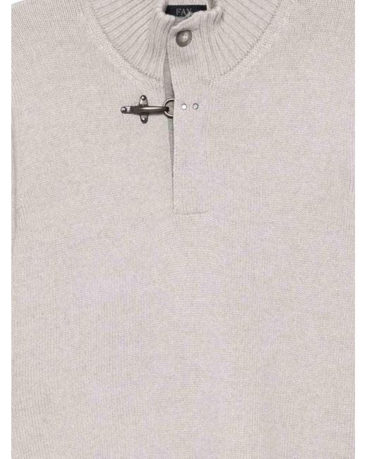 Fay White Fine Wool Turtleneck Sweather for men