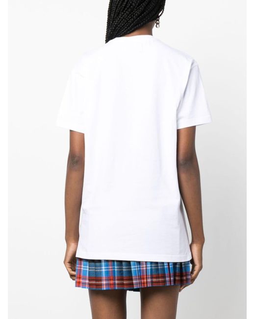 T-shirt In Cotone Con Logo di Vivienne Westwood in White da Uomo