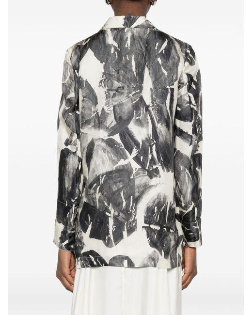 Alysi White Printed Single-Breasted Jacket