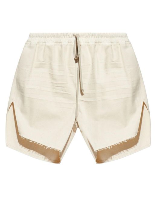 Rick Owens Natural Shorts With Slits for men