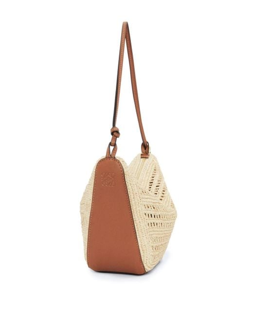 Loewe Metallic Hammock Mini Rafia Hobo Bag