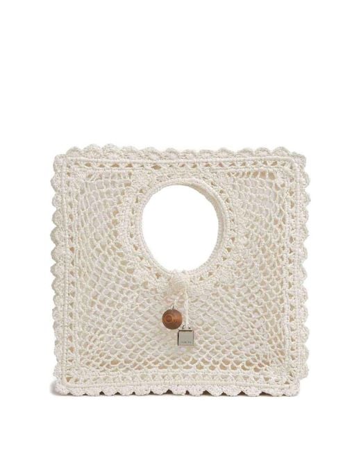 Jacquemus White Le Petit Carre Spiaggia Handbag