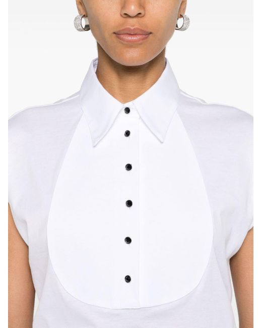 Dolce & Gabbana White Sleeveless Cotton Shirt Top