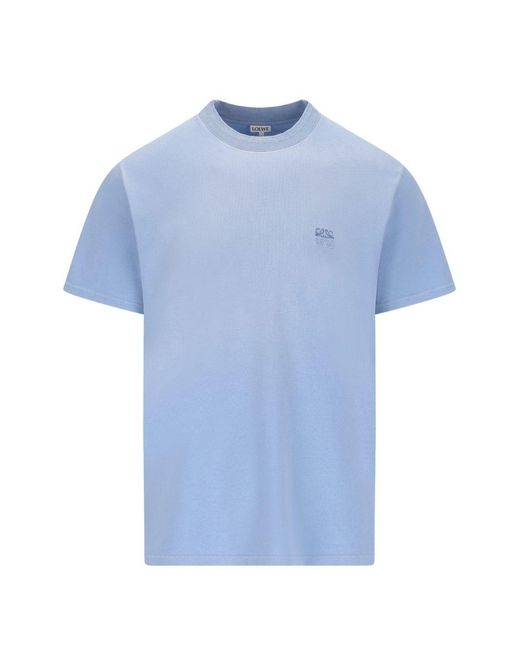 Loewe Blue Anagram Cotton T-Shirt for men