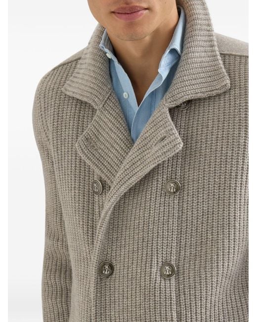 Brunello Cucinelli Gray Cashmere Cardigan for men