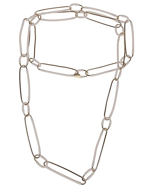 Liviana Conti White Oval Rings Necklace