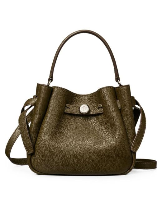 Tory Burch Metallic Romy Mini Leather Bucket Bag
