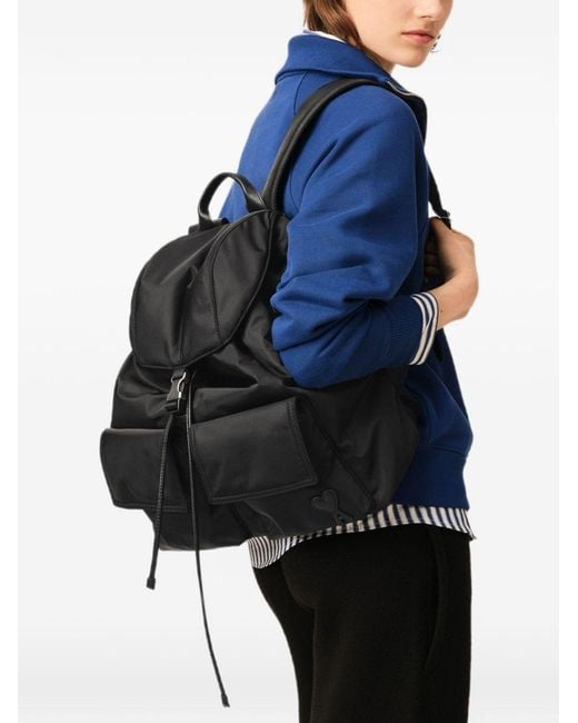 AMI Black Marcel Nylon Backpack for men