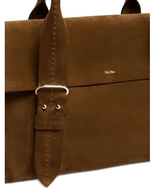 Max Mara Brown Suede Leather Handbag