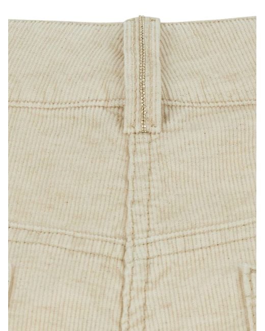 Brunello Cucinelli White Velvet Flared-Leg Trousers