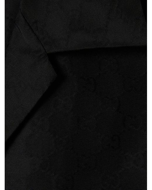 Gucci Black Cotton-Silk Gg Faille Shirt for men