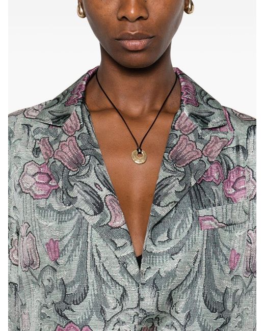 Pierre Louis Mascia Multicolor Silk Printed Single-Breasted Coat