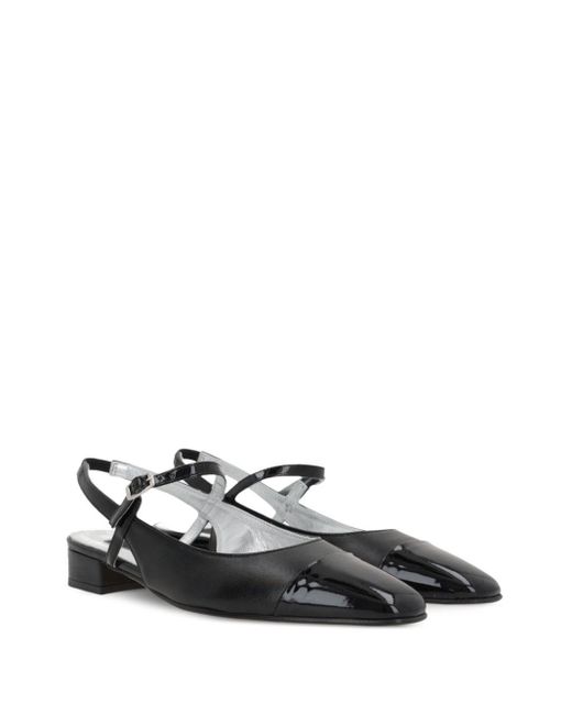 CAREL PARIS Black Oceano Leather Slingback Ballets