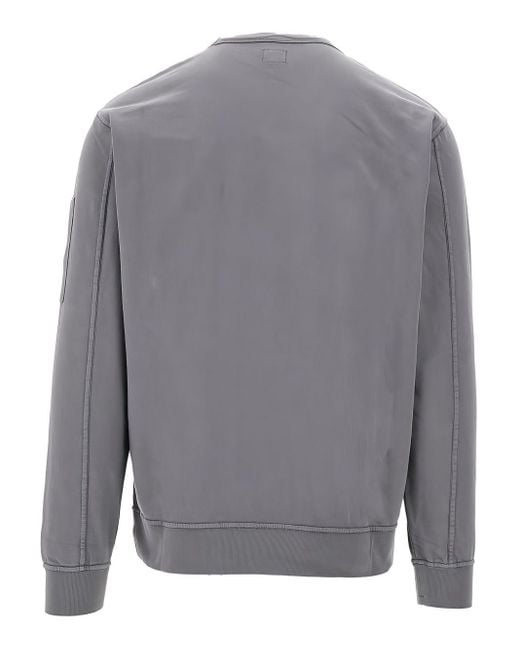 Felpa Con Applicazione di C P Company in Gray da Uomo