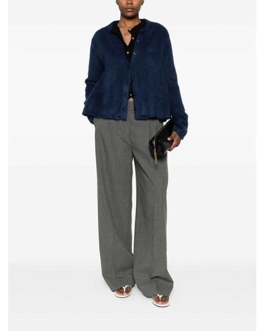 Loewe Blue Wool Blend Cardigan