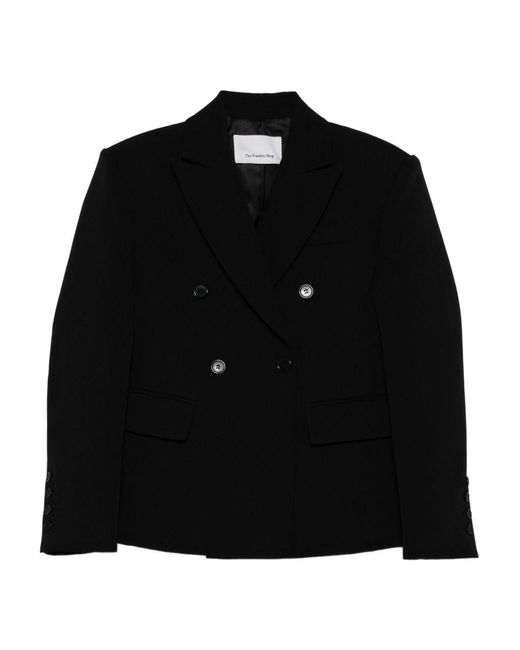 Frankie Shop Black Doyer Double-Breasted Blazer Jacket