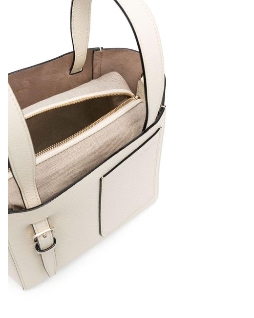 Valextra Natural Mini Leather Bucket Bag